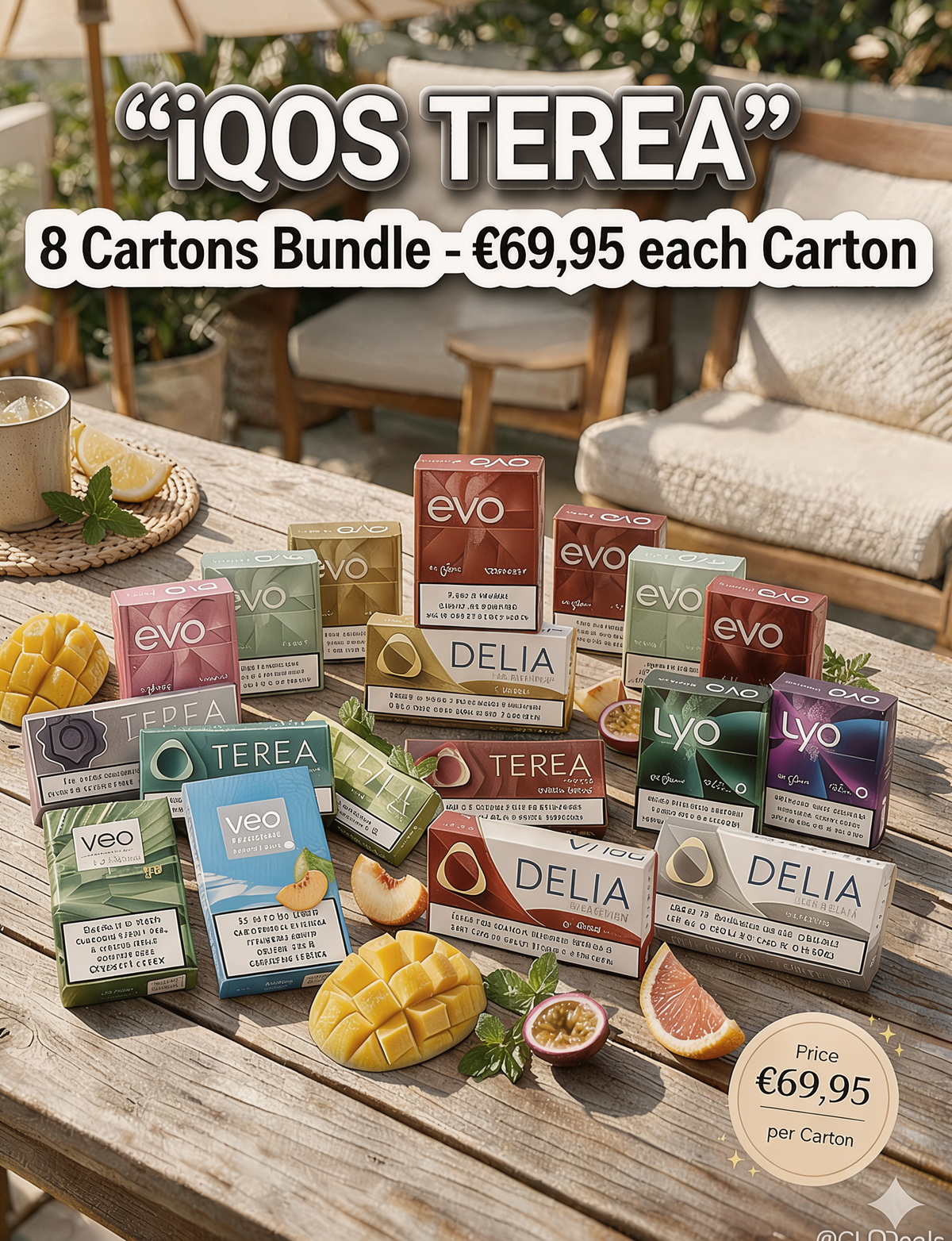IQOS TEREA 8 Cartons Bundle - €59,95 each Carton.